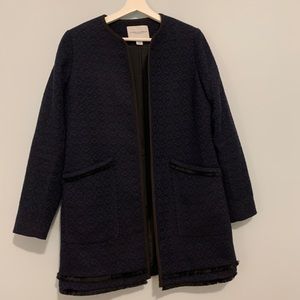Carolina Belle Navy Textured Open Jacket w Fringe